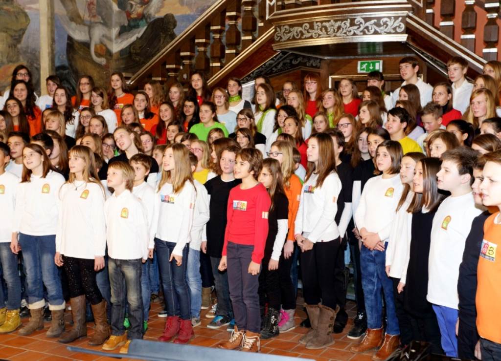 Združeni projektni zbor osnovnih šol občine Brežice – zadovoljstvo, sreča, ponos mladih pevcev Foto: Foto Rožman Brežice