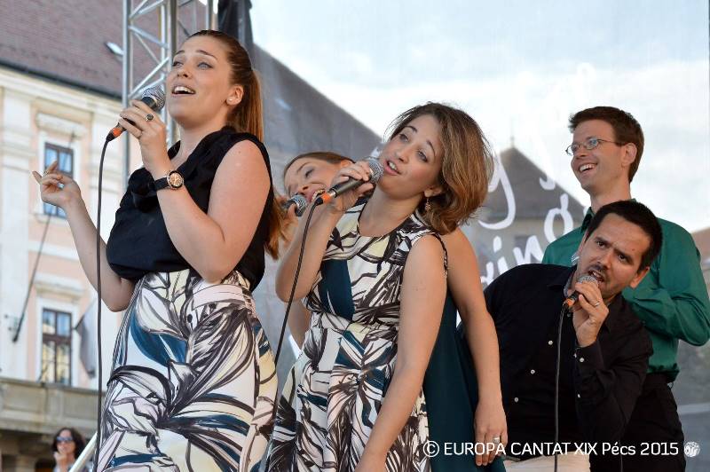 Odlična madžarska vokalna skupina Jazzation je delila z Jazzvo lep koncertni večer v Centru Kodaly. Foto: Europa Cantat