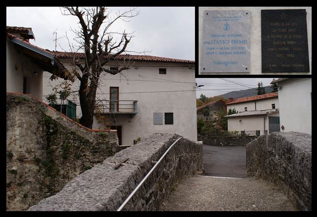 Premrlova rojstna hiša v Podnanosu s spominsko ploščo na fasadi Foto: arhiv avtorja